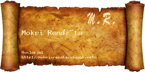 Mokri Renáta névjegykártya